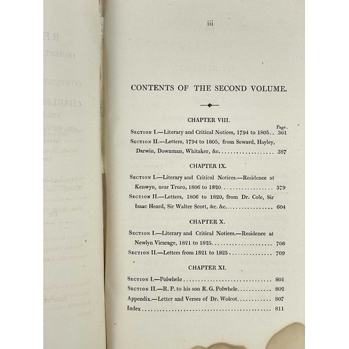 275 - Richard Polwhele Traditions and Recollections; Domestic, Clerical, and Literary; In Which are Includ... 