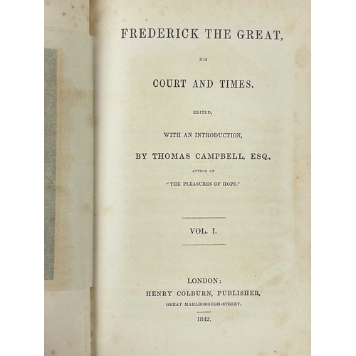 290 - (Bindings) Thomas Campbell (ed) Frederick the Great, His Court and Times Four volumes, full dark blu... 