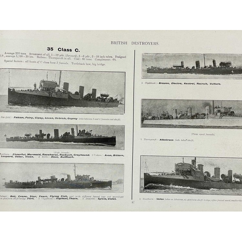 298 - (Battleships) Four works Fred T. Jane. Fighting Ships,' third edition, oblong half leather with gilt... 