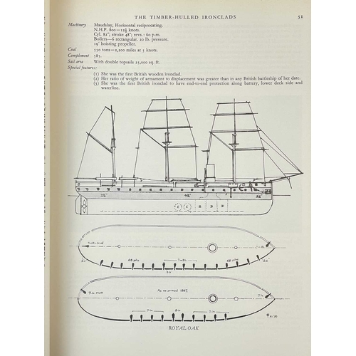 298 - (Battleships) Four works Fred T. Jane. Fighting Ships,' third edition, oblong half leather with gilt... 