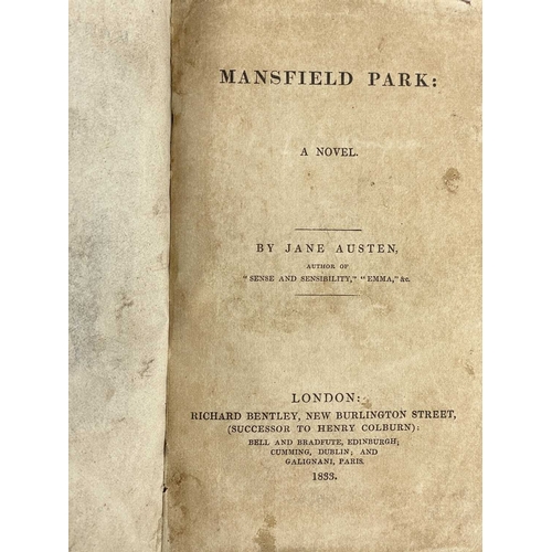 299 - Jane Austen Mansfield Park First edition, rebound in a modern full cloth, facsimile 'Standard Editio... 