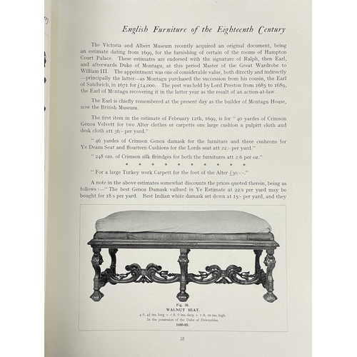 304 - Seven works Herbert Cescinsky. 'English Furniture of the Eighteenth Century,' three volumes, folio, ... 