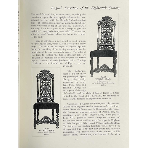 304 - Seven works Herbert Cescinsky. 'English Furniture of the Eighteenth Century,' three volumes, folio, ... 