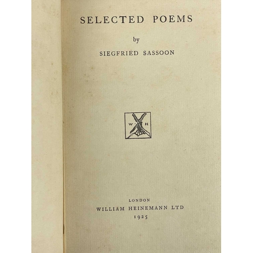 342 - (Poetry) Thirteen good works SELECTED POEMS By Siegfried Sassoon (1925) London: Heinemann. First edi... 