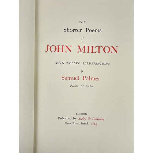 349 - Samuel Palmer illustrations The Shorter Poems of John Milton Oirginal blue cloth with gilt decoratio... 