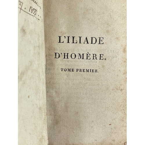 373 - Madame Dacier (Trans) L'Iliade D'Homere. Traduite en Francaise Three volumes, full calf with worm da... 