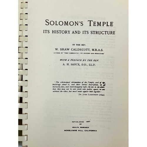 38 - (Occult) Seven scarce works W. Shaw Caldecott. 'Soloman's Temple. Its History and its Structure,' fa... 