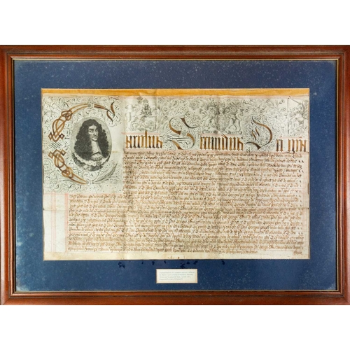 410 - A 17th century Indenture An Exemplification of a common recovery suffered by Henry Carew of land in ... 