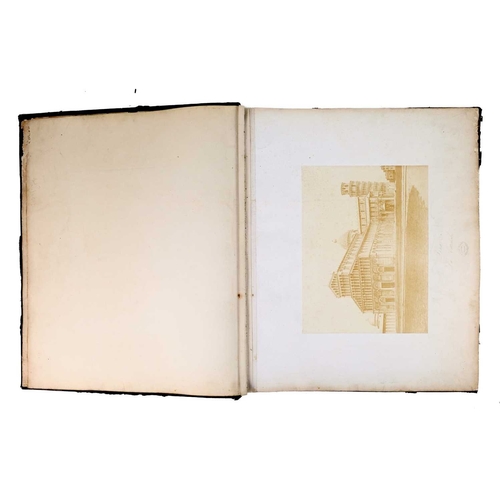 423 - (Grand Tour) Elephant folio of sepia photographs. Mid to late 19th Century Half leather with cloth b... 