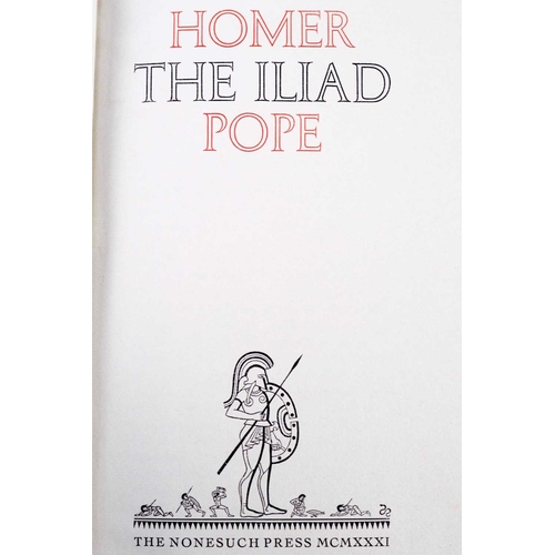 43 - (Homer and Nonesuch Press) Alexander Pope (trans) The Illiad and Odyssey with Pope's translations fr... 