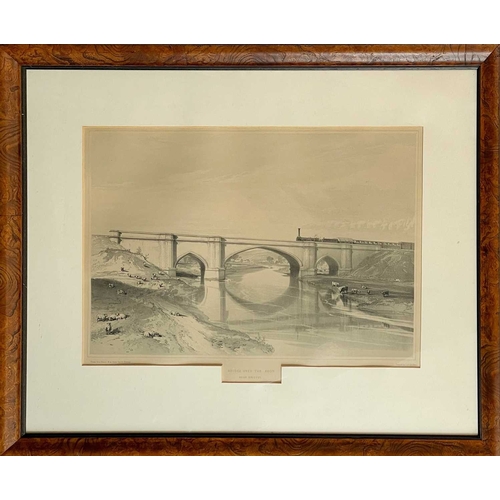 439 - (Railway) John Bourne Seven framed colour & B+W lithographs Including Bristol Goods Shed, Bridge of ... 