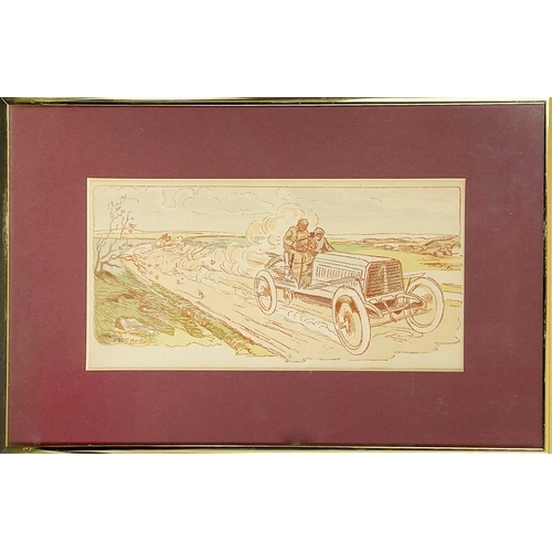 442 - Ernest Montaut Les Dix Ans de Courses 1895 – 1905 Five motor racing colour lithographs, frames measu... 