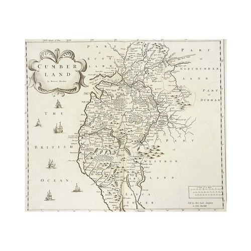 455 - A collection of 17th and 18th century copper engraved maps Nineteen Robert Morden. 'Cumberland,' unc... 