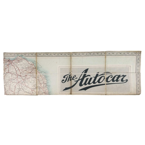 459 - The Autocar folding map of England and Wales Bridges Patent Mounting Linen-backed sectional map feat... 