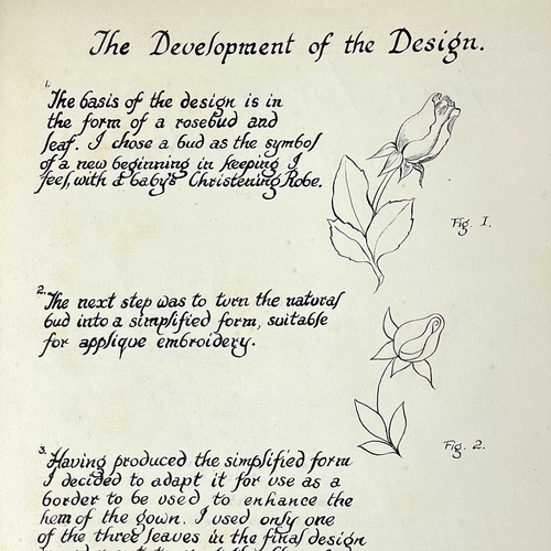 467 - Mrs E. E. Munro Advanced Needlework Course Eight card folios, hand drawn coloured garments to front ... 