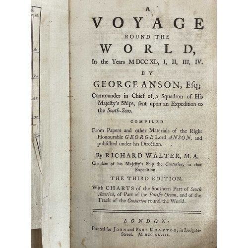 470 - George Anson and Richard Walter (ed) A Voyage Round the World, In the Years MDCCXL, I, II, III, IV T... 