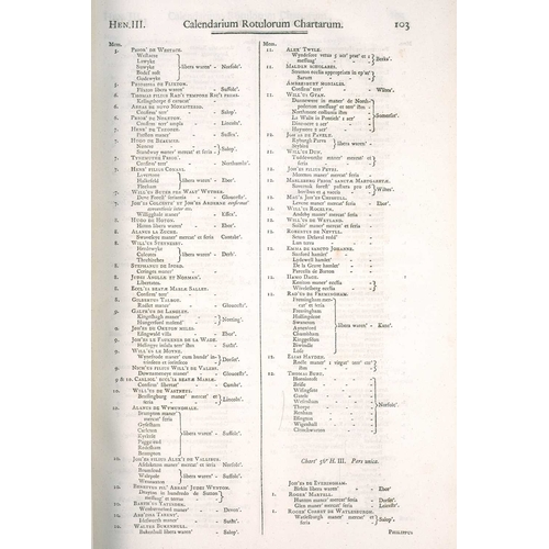 51 - (Parliament) Robert Lemon (compiler) and John Caley (ed) Calendarium Rotulorum Chartarum et Inquisit... 