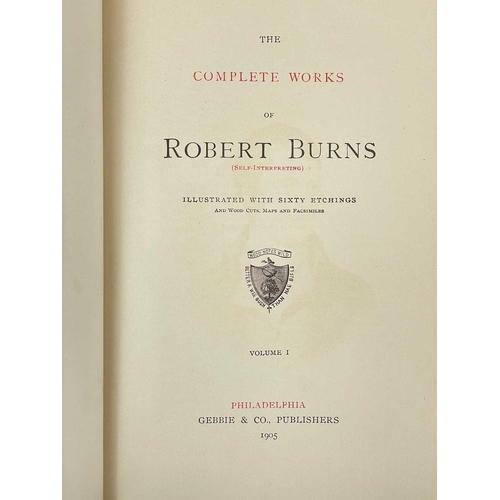 515 - BURNS, Robert The Complete Works Of Robert Burns Six volumes, uniform grey brown cloth with gilt dec... 