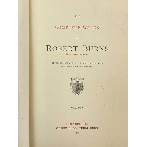 515 - BURNS, Robert The Complete Works Of Robert Burns Six volumes, uniform grey brown cloth with gilt dec... 