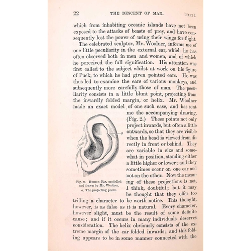 54 - Charles Darwin The Descent of Man and Selection in Relation to Sex Eighth thousand, vol I only, orig... 