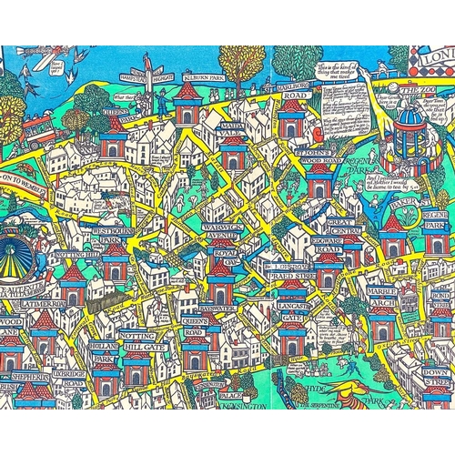 6 - (London Wonderground Map) MacDonald Gill London The Heart of Britain's Empire Here Is Spread Out For... 