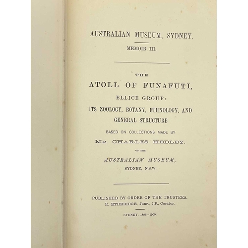 67 - (Kiribati and Tuvalu Islands) 'The Atoll of Funafuti, Ellice Group: Its Zoology, Botany, Ethnology, ... 