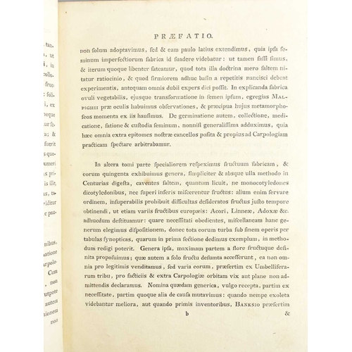 8 - (Botany) Josephus Gaertner De fructibus et seminibus plantarum Three volumes, two hundred and fiftee... 