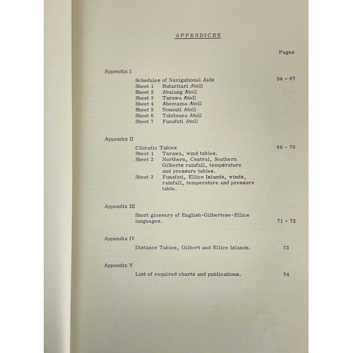 81 - (The Gilbert and Ellice Islands Colony) Captain E. V. Ward 'Sailing Directions. Navigation in and be... 