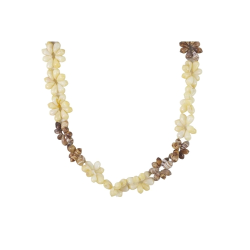 86 - A South Pacific Island shark vertebrae and cowrie shell necklace Likely of Gilbertese or Tuvaluan in... 