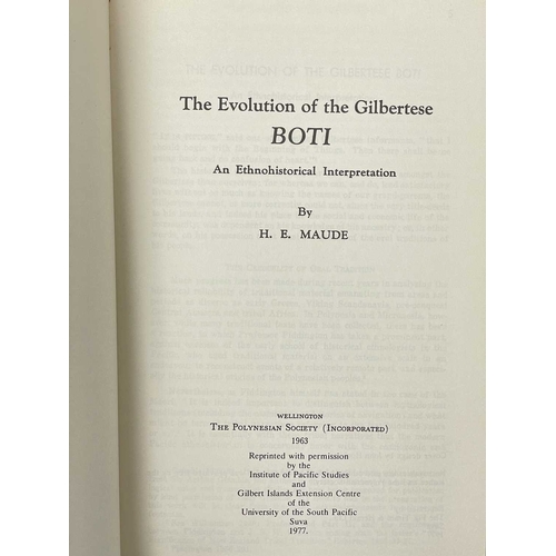 98 - Henry Evans Maude (1906–2006) Four works 'The Gilbertese Maneaba,' first edition, full faux textured... 