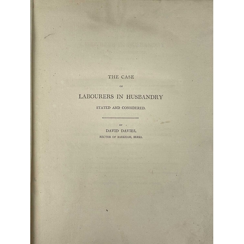 10 - (Economics) David Davies The Case of Labourers in Husbandry Stated and Considered..... First edition... 