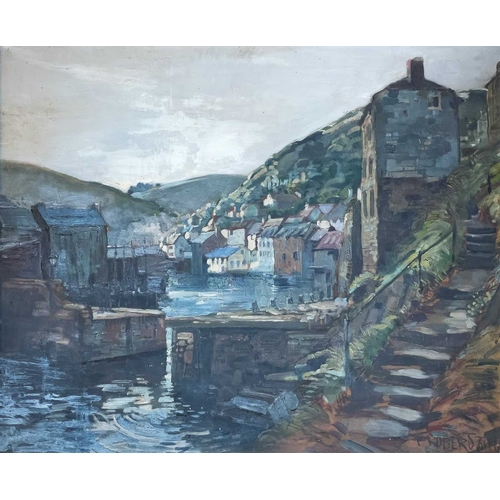 1000 - Frederick ROBERTS JOHNSON (1900-1986) Looking Towards Polperro Oil on board, signed, 69cm x 85.5cm, ... 