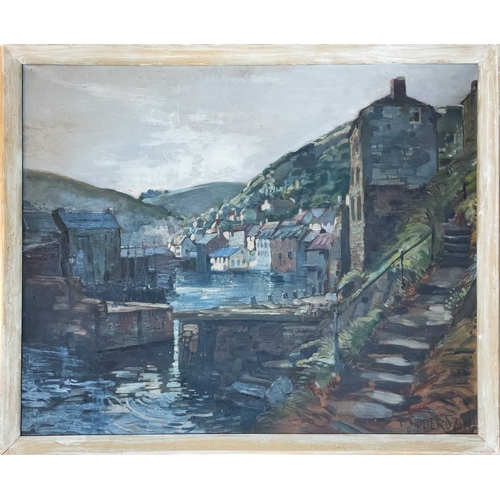 1000 - Frederick ROBERTS JOHNSON (1900-1986) Looking Towards Polperro Oil on board, signed, 69cm x 85.5cm, ... 