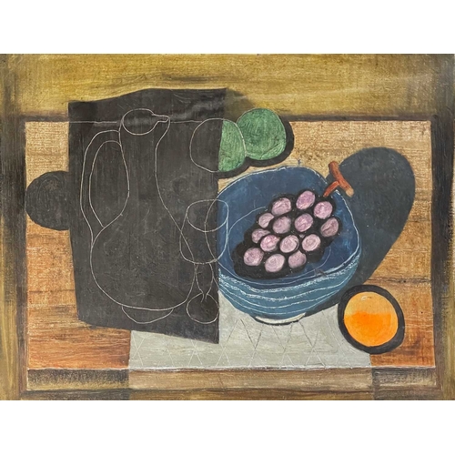 1027 - Frederick ROBERTS JOHNSON (1900-1986) Fruit Bowl and Jug Oil on canvas, 35.5cm x 46cm. Frederick Rob... 