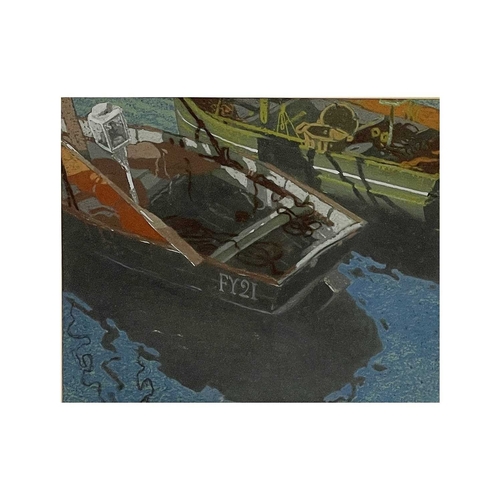 1029 - Frederick ROBERTS JOHNSON (1900-1986) FY21 Fishing Boat Pastel on card, 25cm x 31cm, 46cm x 51cm fra... 