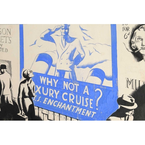 1043 - Arthur WRAGG (1903-1976) Five advertisements for luxury cruise ship S.S. Enchantment Each mixed medi... 