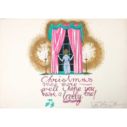 1046 - Arthur WRAGG (1903-1976) Two Christmas Card designs Each mixed media with pencil inscriptions, 26.5c... 