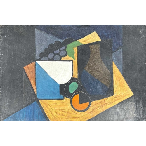 1066 - Frederick ROBERTS JOHNSON (1900-1986) Cubist Fruit Bowl Oil on canvas, 46cm x 30.5cm. Frederick Robe... 