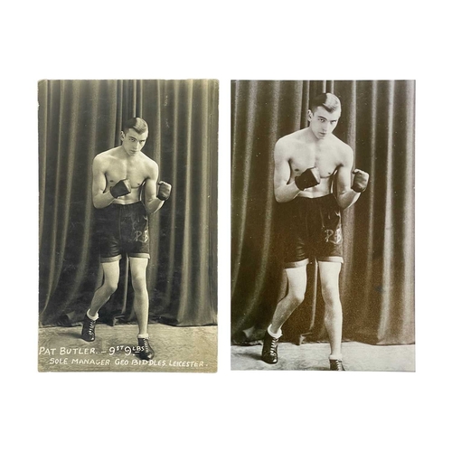 108 - (Boxing) Pat Butler. British Welterweight Champion 1934-36 A photograph and a postcard Inscription t... 