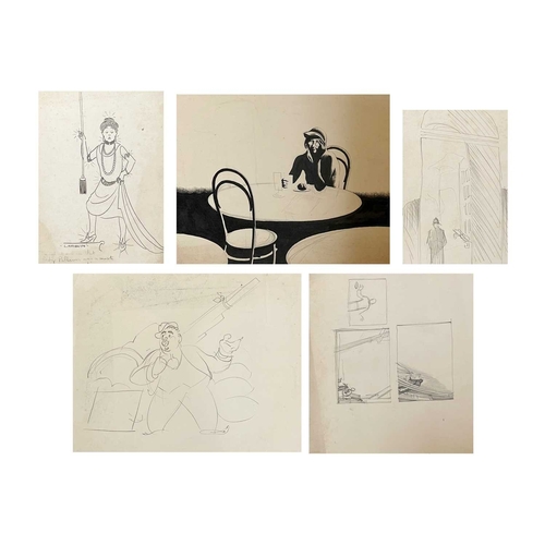 1088 - Arthur WRAGG (1903-1976) Sketches and preliminary studies including war propaganda Mostly unfinished... 