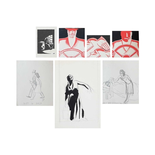 1089 - Arthur WRAGG (1903-1976) Sketches and preliminary studies Mostly pen and ink, largest 40.5cm x 28cm.... 