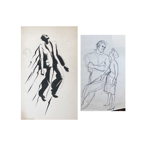 1089 - Arthur WRAGG (1903-1976) Sketches and preliminary studies Mostly pen and ink, largest 40.5cm x 28cm.... 