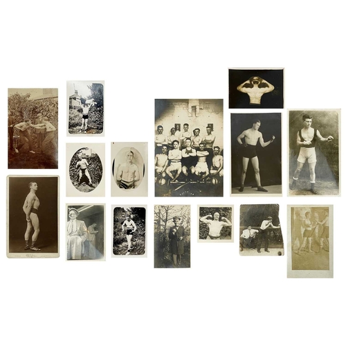 109 - (Boxing) A collection of twelve early 20th century photos and postcards Depicting boxers and body bu... 