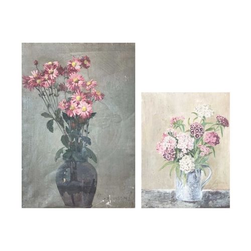 1092 - Frederick ROBERTS JOHNSON (1900-1986) Two Floral Studies Each oils, one signed, 75cm x 52cm and 55cm... 