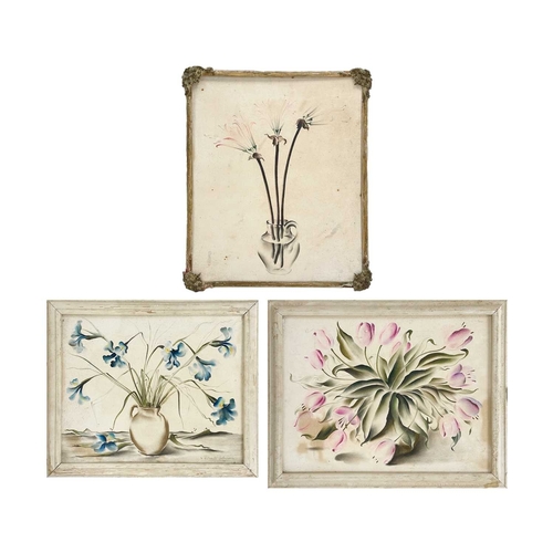 1094 - Frederick ROBERTS JOHNSON (1900-1986) Stylized Floral Studies Three works, each pastel on board, one... 