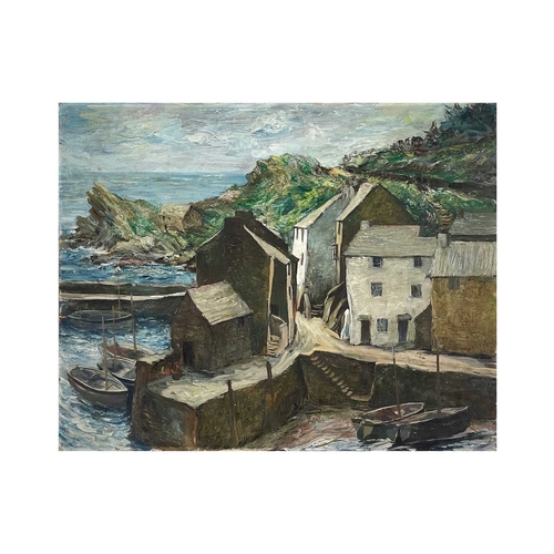 1100 - Frederick ROBERTS JOHNSON (1900-1986) Polperro Oil on board, 61cm x 76cm. Frederick Roberts Johnson ... 