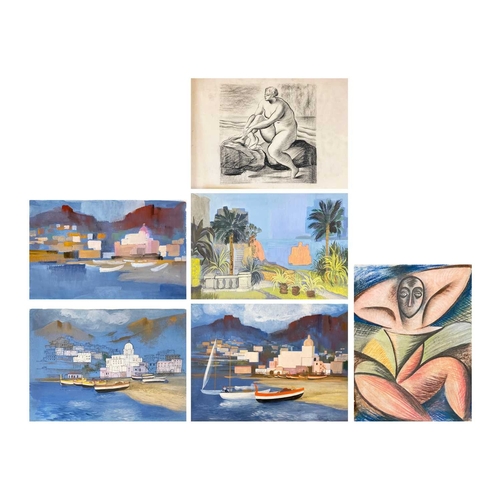 1104 - Frederick ROBERTS JOHNSON (1900-1986) A collection of mixed media work Including pastel cubist inspi... 