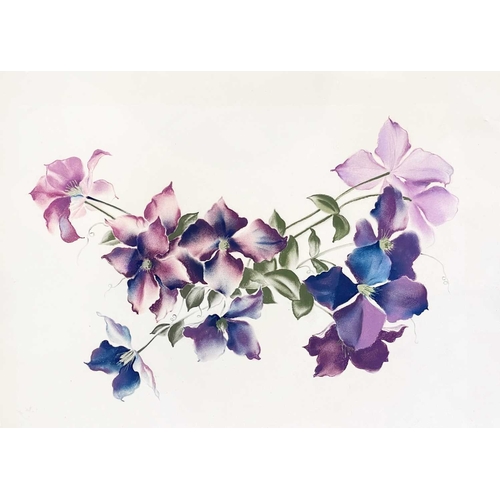 1107 - Frederick ROBERTS JOHNSON (1900-1986) Six Floral Studies Mixed media on paper, one signed, each 64cm... 