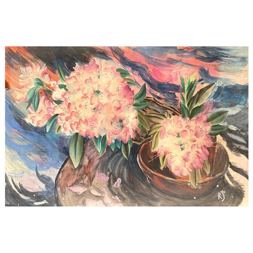 1117 - Frederick ROBERTS JOHNSON (1900-1986) Four Works Mixed media, including a floral study, oil and past... 