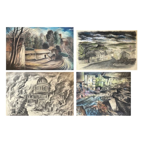 1118 - Frederick ROBERTS JOHNSON (1900-1986) Four Works Mixed media, including a pastel and watercolour of ... 